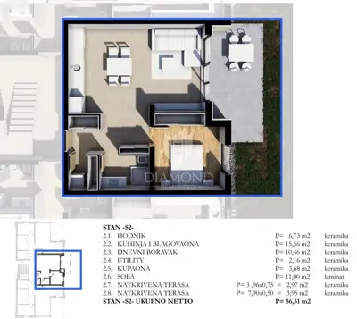 Apartment 56 m², Labin - new build near the center - 2