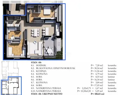 Penthouse 109 m², Labin - near the center and covered terrace - 3