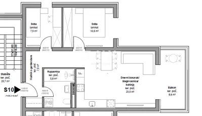 Stan 62,1 m², Vodice - trosoban, balkon i pogled na more - 6