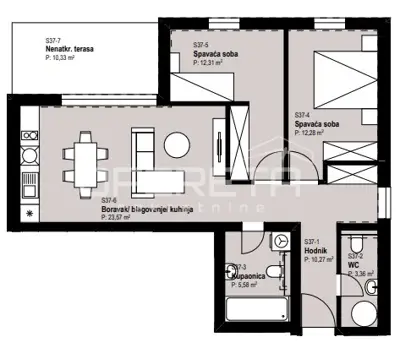 Stan 73 m², Žitnjak - 3 sobe, natkrivena terasa - 13
