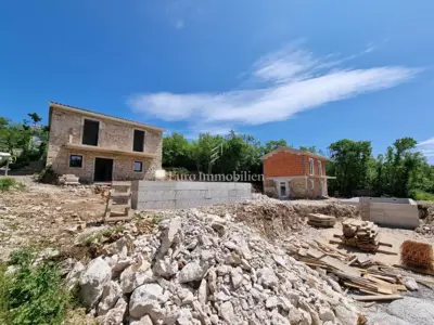 Dvije kamene kuće s pogledom na more - okolica Labina - 3
