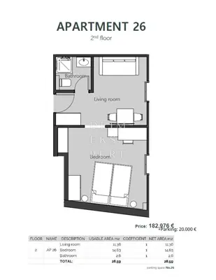 Crikvenica, Crikvenica, apartment in new construction, 2nd floor, 29 m² - 20