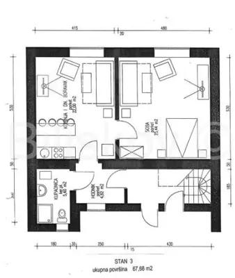 Donji grad, 4-soban stan, 3 apartmana, parking - 14