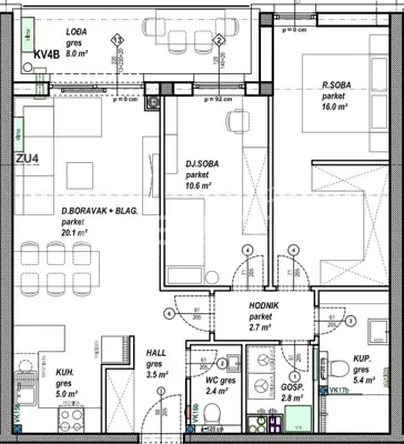 Stan 69 m², Globetka Čakovec, lođa i odabir završnih obloga - 6