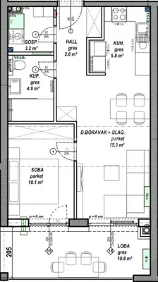 Apartment 47 m², Globetka, Čakovec - loggia and choice of finishes - 6