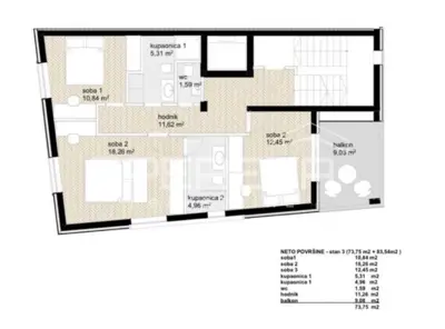 Wohnung zum Kauf in Knežija, 133 m² - 3
