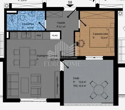 Penthouse-Wohnung 75 m², Vidikovac, Zadar - mit Dachterrasse - 10