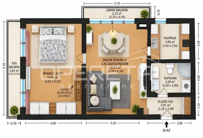Wohnung 55 m², Rudeš - Dachgeschoss mit Galerie und zwei Balkonen - 14