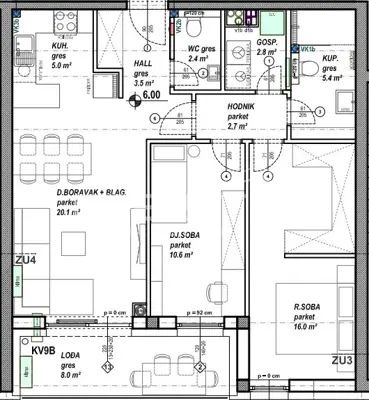 Stan 69 m², Globetka Čakovec, lođa i odabir obloga - 6