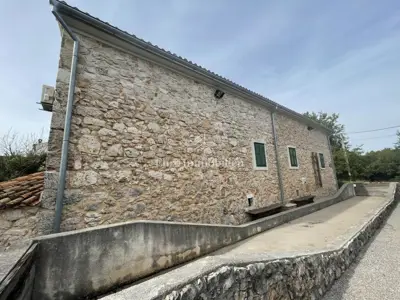 Stone houses with pool, Dobrinj and surroundings - yard and terrace - 9