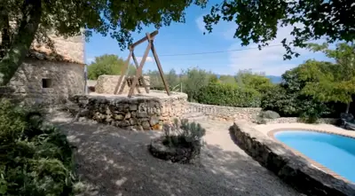 Stone houses with pool, Dobrinj and surroundings - yard and terrace - 13