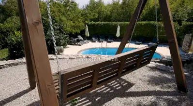 Stone houses with pool, Dobrinj and surroundings - yard and terrace - 11