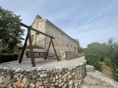 Stone houses with pool, Dobrinj and surroundings - yard and terrace - 8