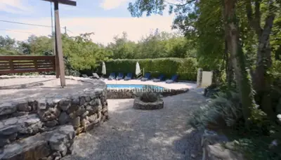 Stone houses with pool, Dobrinj and surroundings - yard and terrace - 12
