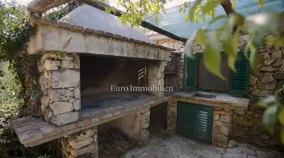 Stone houses with pool, Dobrinj and surroundings - yard and terrace - 15