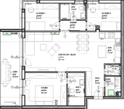 Stan 93 m², Globetka, Čakovec - lođa 15 m² - 6