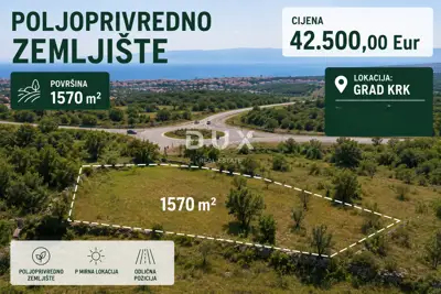 Poljoprivredno zemljište, Krk - uz glavnu prometnicu