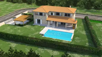 Građevinsko zemljište, Poreč okolica - projekt i pogled na more