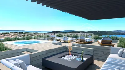 Zweizimmerwohnung 2.3 in einer urbanen Villa, Neubau, 126.89 m², Okrug Gornji, Čiovo, T