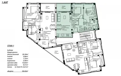 Stan 60 m², Peroj - 2 spavaće sobe, terasa i pogled na more - 24