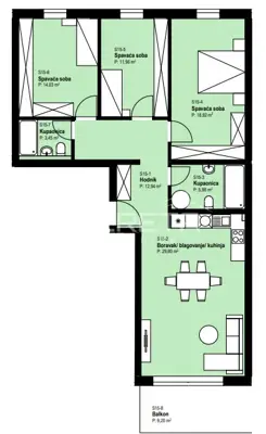 Stan 105 m², Žitnjak - 4 sobe, balkon i parkirno mjesto - 13