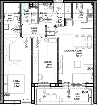 Stan 69 m², Čakovec - Globetka, lođa 8 m² - 6