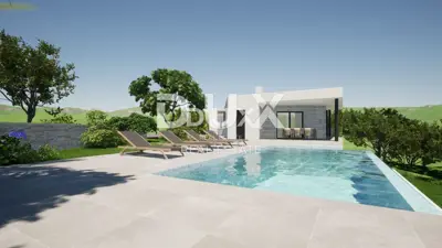 Building plot 1,554 m², Pićan - permit and view - 2