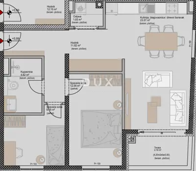 Apartment 63.8 m², Poreč - 2 rooms + living room, near the sea - 3