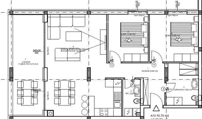 Stan u Puli, Veli vrh, 2 spavaće sobe i loggia