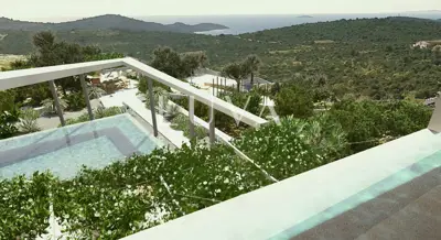 Baugrundstück 1.732 m², Dvornica, Rogoznica - Meerblick