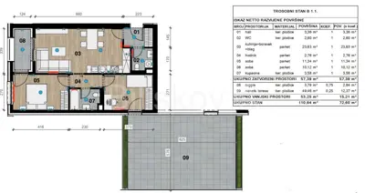 Stan 73 m², Črnomerec, novogradnja s loggiom i terasom - 7