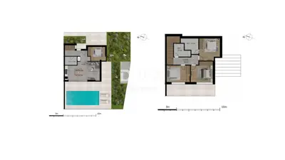 Dvojna kuća 109 m², Crikvenica - pogled na more i bazen - 10