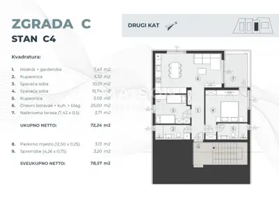 Wohnung 78 m², Fažana - moderner Komplex mit Pool - 7