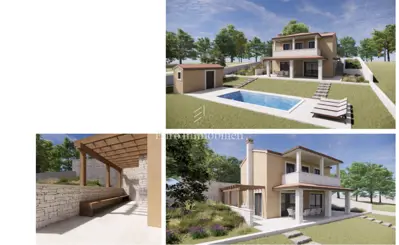 Pazin okolica - kuća sa bazenom u rohbau fazi - 4