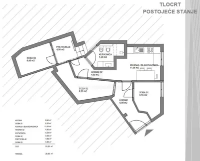 Apartman 53,55 m², Rabac - 20 m od mora i terasa 28,95 m² - 16