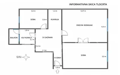 Stan 80 m², Centar Zagreb, 3-soban i balkon - 12