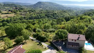 Building plot, Pićan - building permit and house project with pool - 2