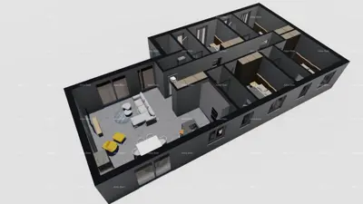 House under construction, Vozilići, pool and auxiliary building - 2
