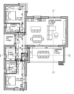 Erdgeschosshaus 120 m², Kršan, Pool und große Terrasse - 6