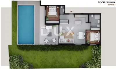 Stan 90,87 m², Privlaka - vrt, bazen i pogled na more - 16