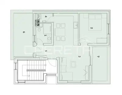 Stan 54 m², Rudeš - 2 sobe, 2 terase - 4