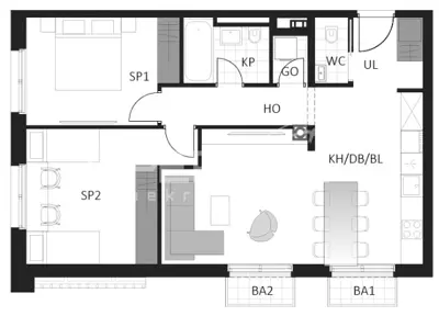 Wohnung 69 m², Delnice Zentrum - Neubau in Lujzijani
