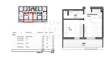 Sesvete, CENTAR, NOVOGRADNJA - Dvosoban stan 2. KAT, LOĐA, PM - 43 m² - 6