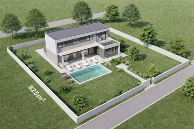 Building plot, Šišan - permit and project for a house with a pool