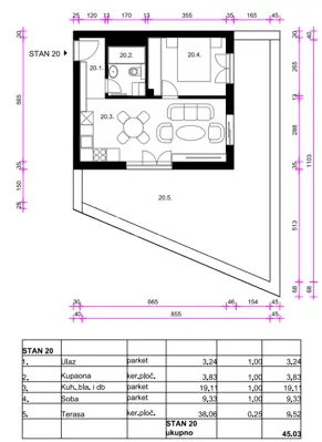 Zagreb, east - New build apartment S20, 45 m² - 7