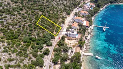 Baugrundstück 842 m², Skrivena Luka, Meerblick - 3