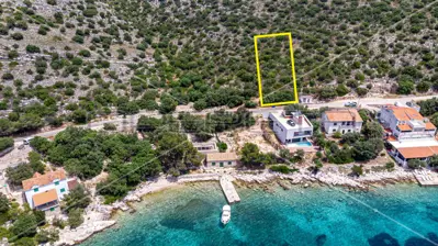 Building land 842 m², Skrivena Luka, sea view