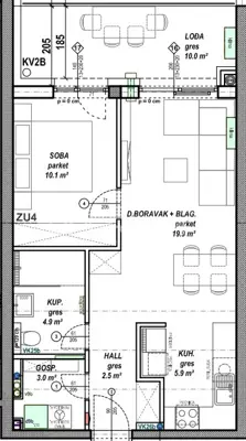 Apartment 46 m², Čakovec Globetka, loggia 10 m² - 6