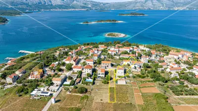 Land 551 m², Lumbarda - 280 m from the sea