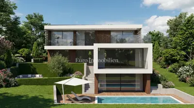 Sukošan - building plot with permit, 350 m from the sea - 2